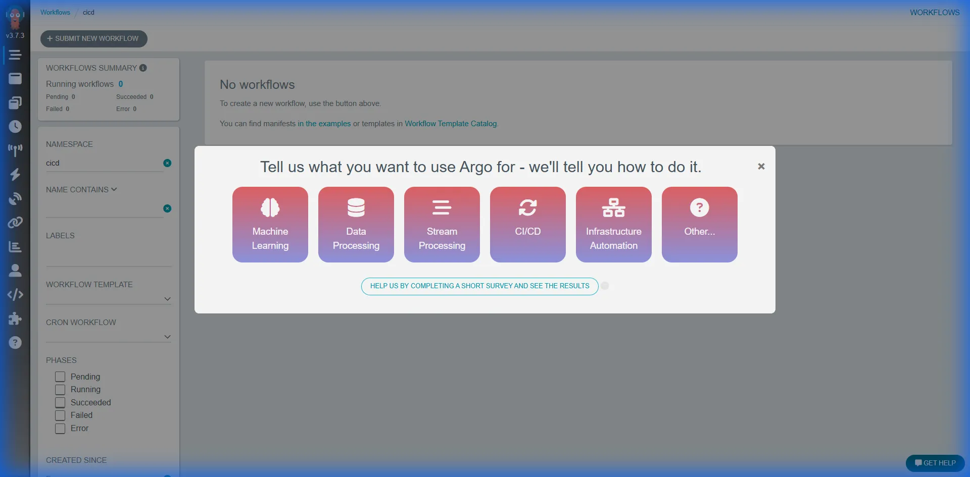 Argo Workflows UI Placeholder